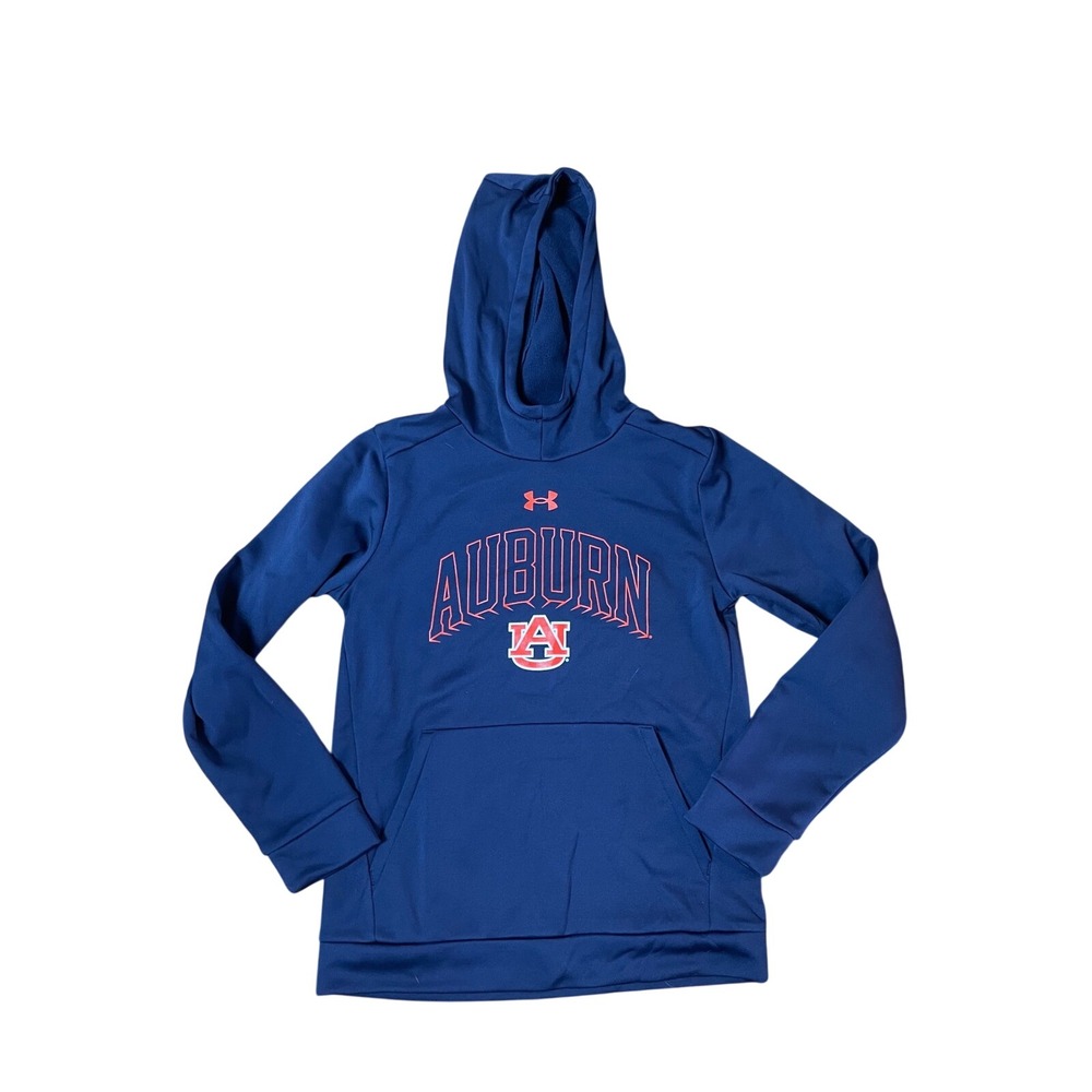 Under Armour Auburn Tigers Navy Blue‎ Hoodie Youth Large YLG Fleece Sweatshirt